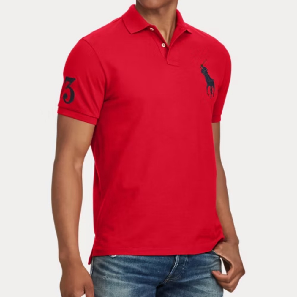 Polo Ralph Lauren Large Horse Mesh Polo Red Embroidered Men’s Size‎ 2XLT